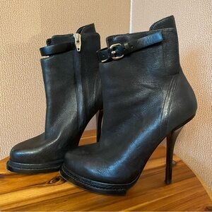 EUC Alexander Wang Women Black Ankle Boots Leather Stiletto Heels